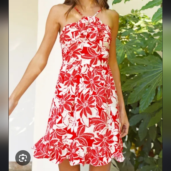 Adelyn Rae Dresses & Skirts - Adelyn Rae Red and White Floral Dress Size L
